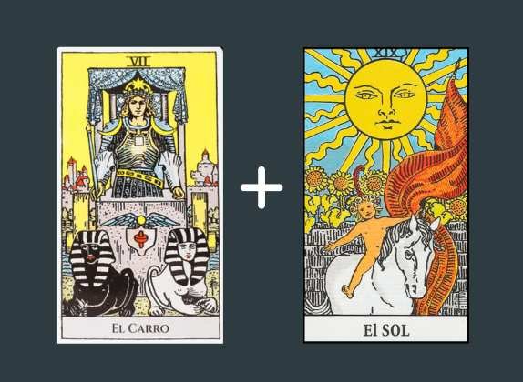 Carro y Sol tarot